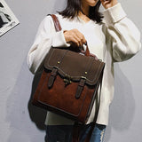Xpoko Vintage Pu Leather Women Backpack Preppy Style Backpacks Fashion School Bag College Girl Backpack Shoulder Bags Mochila Feminina