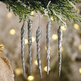 Xpokp 10Pcs 13Cm Christmas Simulation Ice Xmas Tree Hanging Ornament Fake Icicle Winter Party Christmas New Year Decoration Supplies