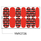 Xpoko 2022 NEW Christmas Series Nail Polish Stickers Strips Plain Nail Art Decorations Heart Designs Glitter Powder Manicure Tips