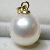 11-12mm White Baroque South Sea Pearl Pendant 14k Necklace Women Jewelry Teardrop Hang Classic Cultured Flawless