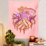 Psychedelic Mushroom Wall Tapestry Frog Art Tapestries Wall Cloth Bohemian Dorm Wall Carpet Boho Decor Home Decoration Wall