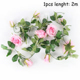 Xpoko 10-40Cm Baby Shower Flowers Hoop Garland Wreath Artificial Plants Rattan Fake Flower Home Garden Decoration Wedding Decorations