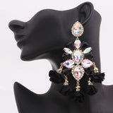 Xpoko Aretes Christmas Earrings Women Rhinestones Pendant India Earrings For Women Flower Tassel Earring Fashion Jewelry Gifts