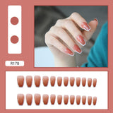 24pcs Multi-type Wear Short Paragraph Long Paragraph Fashion Manicure False Nails Full Cover Wearable Coffin Fake Nail Ballerina