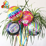 10pcs 10 Inch Birthday Theme Foil Balloons Round Air Inflatable Ballon Kids Toys Happy Birthday Party Decoration Baby Shower