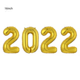 2022 Balloons Gold Silver Number Foil Baloons Happy New Year Aluminum Balloon Merry Christmas 2021 New Year Eve Party Decor Noel