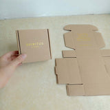 Wholesale 500pcs Custom Kraft corrugated mailer boxes + Drawer boxes +  Polishing cloth + folded cardboard+ Ribbon printed logo