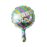 10pcs 10 Inch Birthday Theme Foil Balloons Round Air Inflatable Ballon Kids Toys Happy Birthday Party Decoration Baby Shower