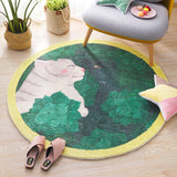 Bubble Kiss Fluffy Carpet Round Rugs Decorate Home Floor Mat Modern Cat Design Winter Warm Rug Anti-slip Bath Living Room Carpet