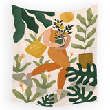 Animal Series Wall Tapestry Nordic INS Hanging Tapestry Background Cloth Boho Decor Wall Cloth Tapestry Jungle Tiger Girl