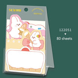 back to school 80 sheets Creative Sticky Notes Cartoon Animals Sticker Bookmarks Memo Pad Sticky Notepaper Stationery Office School Supplies