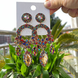 Xpoko 2022 New Rhinestone Earrings For Women High Quality Fashion Big Earrings Women Jewelry Accessories Ladies New Year Gifts