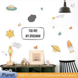 Space Planet Wall Stickers for Kids Room Decoration Rocket Wall Decals Decorative Stickers Bedroom Mural Self-adhesive Wallpaper