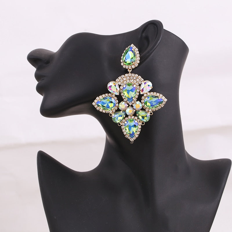 Xpoko Za Earrings Fashion Jewelry 2022 Large Rhinestone Pendant Earrings Drop Earrings For Women Dangle Earrings Korean Earring Gifts