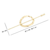 Xpoko Back to school guide  Gold Silver Color Metal Geometric Round Square Hollow Removable Top Clip Hair Sticks Headwear Accessories for Women