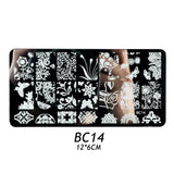 1pcs Nail Stamping Plates Lace Flowers Nail Stencils Butterflies Stainless Nail Art Stamping Templates Manicure Tools GLBC01-20