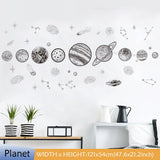 Space Planet Wall Stickers for Kids Room Decoration Rocket Wall Decals Decorative Stickers Bedroom Mural Self-adhesive Wallpaper