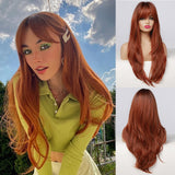 Cosplay Long Straight Black Synthetic Wigs with Bangs for Women African American Lolita Daily Party Heat Resistant Fibre