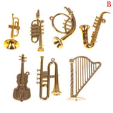 Xpoko Mini Plastic Musical Instrument Good Gift For Friends Collecting Gold Christmas Tree Hanging Xmas Decor