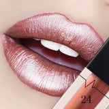 Xpoko Metallic Lip Gloss Matte Lipstick Waterproof Sexy Lip Stick Tint Lipgloss Balm Makeup Tools for Women 24 Colors