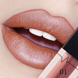 Xpoko Metallic Lip Gloss Matte Lipstick Waterproof Sexy Lip Stick Tint Lipgloss Balm Makeup Tools for Women 24 Colors