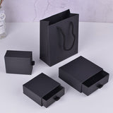 100Pcs/lot Manufacture Custom Black drawer Paperboard box packaging earring Bracelet necklace Pendant box stamping foil logo