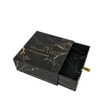 Wholesale 1000Pcs/lot Manufacture Custom Luxury embossed gold foil logo marble drawer gift jewelry packaging box with ribbon