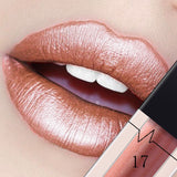 Xpoko Metallic Lip Gloss Matte Lipstick Waterproof Sexy Lip Stick Tint Lipgloss Balm Makeup Tools for Women 24 Colors