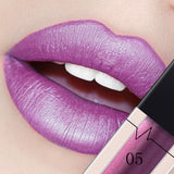 Xpoko Metallic Lip Gloss Matte Lipstick Waterproof Sexy Lip Stick Tint Lipgloss Balm Makeup Tools for Women 24 Colors