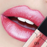 Xpoko Metallic Lip Gloss Matte Lipstick Waterproof Sexy Lip Stick Tint Lipgloss Balm Makeup Tools for Women 24 Colors