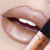 Xpoko Metallic Lip Gloss Matte Lipstick Waterproof Sexy Lip Stick Tint Lipgloss Balm Makeup Tools for Women 24 Colors