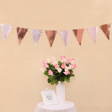 Gold Sliver Flag Banner Garland DIY Glitter Bunting Paper Birthday Banner for Home Event Party Wedding Decoration Party Supplies