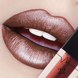 Xpoko Metallic Lip Gloss Matte Lipstick Waterproof Sexy Lip Stick Tint Lipgloss Balm Makeup Tools for Women 24 Colors