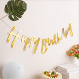 Gold Sliver Flag Banner Garland DIY Glitter Bunting Paper Birthday Banner for Home Event Party Wedding Decoration Party Supplies