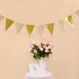 Gold Sliver Flag Banner Garland DIY Glitter Bunting Paper Birthday Banner for Home Event Party Wedding Decoration Party Supplies