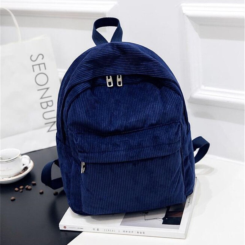 Preppy Style Soft Fabric Backpack Female Corduroy Design School Backpack For Teenage Girls Schoolbags Laptop Backpack Women Bag