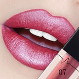 Xpoko Metallic Lip Gloss Matte Lipstick Waterproof Sexy Lip Stick Tint Lipgloss Balm Makeup Tools for Women 24 Colors