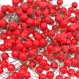 Xpoko 50-300Pcs Pearl Stamens Artificial Flower Small Berries Cherry For Wedding Party Gift Box Christmas DIY Wreath Home Decorations