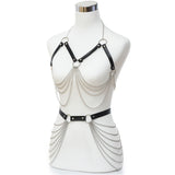 Xpoko Sexy Body Harness Woman Chain Top Punk Rock Leather Belt  Club Festival Fashion Jewelry Goth Accessories