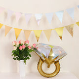 Gold Sliver Flag Banner Garland DIY Glitter Bunting Paper Birthday Banner for Home Event Party Wedding Decoration Party Supplies