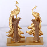 Creative Resin Crafts Fashion Golden Peacock Decorations Home Decoration Business Gifts garden decoration