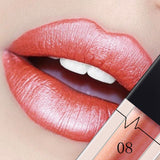 Xpoko Metallic Lip Gloss Matte Lipstick Waterproof Sexy Lip Stick Tint Lipgloss Balm Makeup Tools for Women 24 Colors