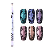 12-in-1 Nail Art Magnet Stick Cat Eyes Magnet for Nail Gel Polish 3D Line Strip Wide Effect Strong Magnetic Pen Board Tools