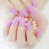 24pcs White Oval False Nails Short Rounded Clear Fake Nails For Finger Acrylic Pure Color Nail Tips For Nail Extension