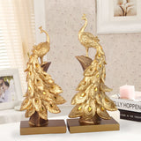 Creative Resin Crafts Fashion Golden Peacock Decorations Home Decoration Business Gifts garden decoration