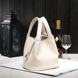 Xpoko  back to school  Genuine Leather Bucket Bag Women Mini Shoulder Bags Europe Style tote bag Candy Color Handbag For Women