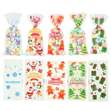 50pcs Santa Snowman Snowflake Printing Plastic Gift Packaging Pouches Christmas Party Bakery Cookies Snack Biscuit Candy Pouches