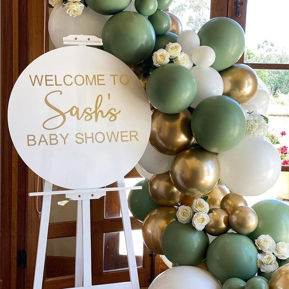 Xpoko Sage Green Balloon Garland Kit Bridal Shower Engagement Wedding Graduation Baby Shower Anniversary Birthday Gender Announcement