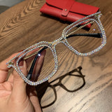 Fashion Transparent square sunglasses metal frame Women overize glasses Men Eyeglasses Frame nerd plain glasses clear shades