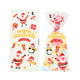 50pcs Santa Snowman Snowflake Printing Plastic Gift Packaging Pouches Christmas Party Bakery Cookies Snack Biscuit Candy Pouches